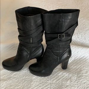 UGG black leather dress boots